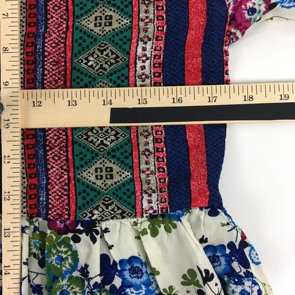 Umgee Womens Top Small Floral Tunic Babydoll Blouse Rayon Buttons Flowy Boho - Picture 11 of 14